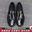 KILLWINNERGD豆豆鞋男男士真皮软底黑色一脚蹬乐福鞋男款2025新款男生鞋子 黑色 38