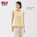 无印良品（MUJI） 女式 汉麻棉无袖罩衫 上衣女款背心坎肩 女装夏季 BC2MRC5S 浅黄色条纹 S （155/80A）