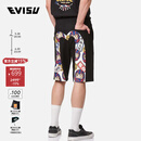EVISU达摩印花大M五分卫裤男短裤男2ESHTM2ST326XXCT 黑色 M