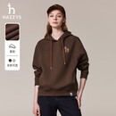 哈吉斯（HAZZYS）女装 秋季女士卫衣纯色活力连帽运动休闲风套头卫衣女