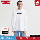 Levi's李维斯情侣同款连帽加绒卫衣经典logo落肩宽松复古 白色 M