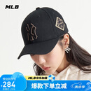 MLB帽子男女刺绣硬顶棒球帽运动四季遮阳帽3ACP8501N-50GOS-F/金色