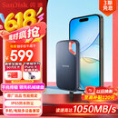 闪迪（SanDisk）1TB Type-c USB3.2 NVMe移动固态硬盘（PSSD）E61卓越版 1050MB/s三防保护 手机笔记本电脑外接SSD