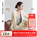 朗姿三醋酸西服外套职业装正装2025年夏季新款气质高级感白色西装 米白色 M