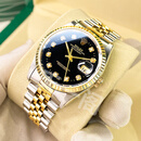 【二手99新】劳力士（Rolex）日志型系列男表18K黄金后镶钻/盘自动机械二手奢侈品腕表16233 【黑盘-大钻-机械表径36】