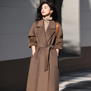 悦戎奢香夫人紫绒纯山羊绒大衣女时尚外套气质显瘦秋冬100羊绒外套 紫绒 XS (85-110)