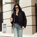 MO&Co.棉服外套新中式盘扣高含醋酸轻薄夹棉 黑色 S 160