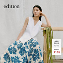 edition夏季新款女装拼麻料小西服高级感马甲可外穿 漂白色 M