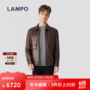蓝豹（LAMPO）【轻旅系列】秋冬新复古回潮男士真皮皮衣羊皮革机车皮夹克外套 深米擦色 L (48)