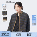 斯琴（siqin）2023冬季新品女纯棉印花拼接翻领单排扣落肩棉服 BCDS027150 花色 S