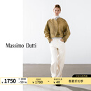 Massimo Dutti折扣升级2025女装潮流百搭巴恩风圆领真皮皮衣外套04747977 黄色 XS