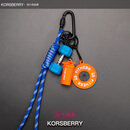 KORSBERRY钥匙扣挂件健身哑铃包包挂饰力量男女高颜值 蓝橙-miu系扭圈绳