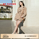 EP雅莹女装 英伦风羊毛一手长风衣外套 春季商场同款7202A 卡其色 M