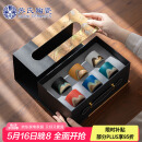 苏氏陶瓷（SUSHI CERAMICS）手绘釉画彩茶杯千里江山六色功夫茶杯节日伴手礼茶具手提礼盒套装