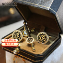 NOSSKISS奢侈高档袖扣男士轻奢西服法式衬衫结婚新郎定制时尚父亲节礼物 金色龙袖扣+领带夹(礼盒装)