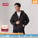 Levi's李维斯25年春季新款男士时尚简约针织休闲连帽开衫卫衣外套 黑色 000VR-0000 L