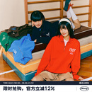 MMLG【沈月同款】半拉链领卫衣女男秋季新款宽松韩系潮牌套头情侣上衣 红色 S