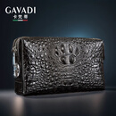 卡梵蒂（GAVADI）七夕泰国轻奢鳄鱼皮手包男真皮密码锁手拿包皮包商务大容量手抓包 2023黑色【密码锁】2025