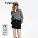 MO&Co.针织衫开衫春秋爱心切割水钻高智灰色轻暖 中花灰色 M