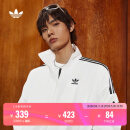 adidas情侣款复古风梭织立领夹克外套男女阿迪达斯官方三叶草 亮白 S