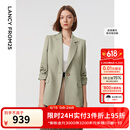 朗姿玫瑰的故事同款【Basic衣橱】新款气质修身职业通勤西装外套 卡其绿色2 M