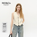 MO&Co.【C+系列】马甲2025春新品含亚麻绵羊毛精裁收腰MBE1WAI005 米白色 S 160
