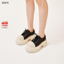 SMFK低帮荒野马靴 厚底增高德比鞋休闲舒适百搭鞋子S0008B1/B2/BB1/W 白黑S0008WB1 37