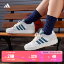 adidas「小锯齿」D-PAD CLASSIC休闲美高风复古篮球板鞋阿迪达斯   白色/遗迹蓝/棕色   42