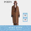 PORTS宝姿女装2024秋季新款糖霜杏色羊毛双面呢大衣  LT9C070UWW065 糖霜杏色-1 L (8)