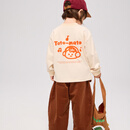 papa爬爬【超级植物联名】春亲子装一家三口长袖t恤纯棉宽松上衣 燕麦色 儿童 110