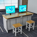 雅涵亚电动升降电脑桌隐藏式电动台显示器学校机房教室学生培训桌