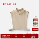 EP雅莹[唐嫣同款]假领叠穿衬衫领蕾丝内搭上衣 商场同款W802A 米色 3