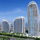 高层海景大床房海岸听风海景酒店（城市阳台欢乐海湾店）