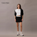 Calvin Klein运动夏季女士提花腰边美式潮流ck辣妹户外运动网球裙短裤裙裤 UB1-太空黑 S