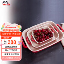 珐宝（staub）加厚方形烤盘3件套  27cm+20cm+14cm樱桃红 40508-162