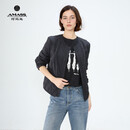 阿玛施 AMASS女装新款极简时尚休闲百搭气质舒适绗缝棉服外套540048 黑色 S 2码