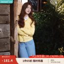 茵曼（INMAN）章若楠同款复古老钱风女装开衫毛衣2025春夏季新品通勤感针织衫 浅黄色 L