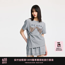 RE'VAN芮范2025夏季新品设计师款趣味灰色T恤短裙套装RL32403201 灰色 M /38