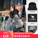 骆驼羽绒服女冬季新款热反射升温保暖加厚连帽面包服短款外套 734CA6B605C4，幻影黑/砚墨灰 有袖标 L