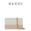 GUCCI古驰GG Marmont系列链式钱包 米色和白色 均码
