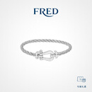 斐登（FRED）徐嘉余同款Force 10系列大号18K白金满镶钻石手链 大号款精钢链绳 精钢套箍 15