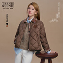 Teenie Weenie【赵露思同款】小熊女装棉服2025秋季新款焦点巴恩夹克外套 深棕色 M