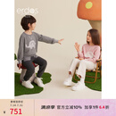 ERDOS KIDS鄂尔多斯童装圆领可爱提花针织男女童羊绒衫 中灰 130cm 130/64