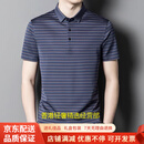 GUYN轻奢高端polo衫男士短袖t恤花纹桑蚕丝中年衣服男装夏季体恤 灰兰 灰兰 4XL 190(185-200斤)