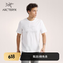 ARC'TERYX始祖鸟 ARC'WORD LOGO SS 透气 男子 棉质短袖T恤 石膏白/隐秘灰 L