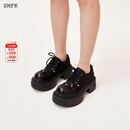 SMFK低帮荒野马靴 厚底增高德比鞋休闲舒适百搭鞋子S0008B1/B2/BB1/W 荒野黑S0008B2 37