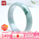 印象眸 翡翠飘花玉手镯女款玉镯子内径约57-58mm