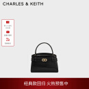 CHARLES&KEITH鳄鱼纹凯莉包手提斜挎婚包包女包生日礼物CK2-50270880-1 Black黑色 S