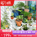 爱丽思（IRIS）花架塑料露台台阶花盆架子园艺用品阳台种菜盆支架花架落地式 WS-900灰三层宽90*高67*进深75
