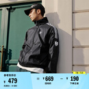 adidas休闲简约三条纹梭织立领夹克外套男装阿迪达斯官方三叶草 黑色 XL